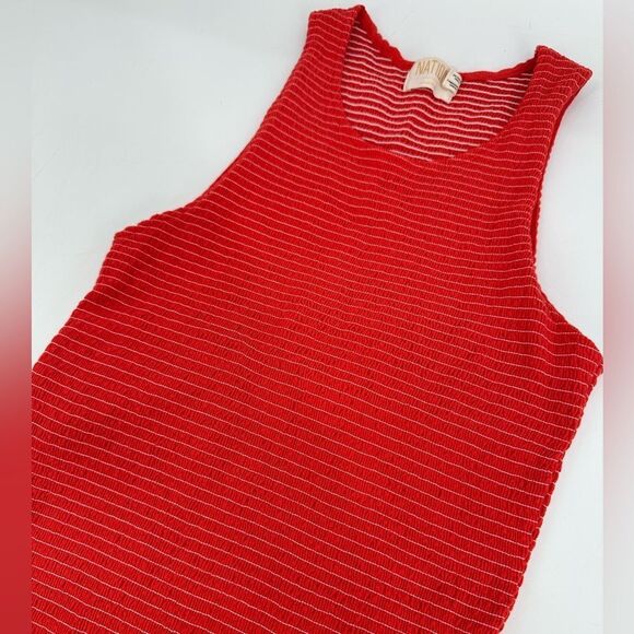 Nation LTD Red Christine Smocked Bodycon Racerback Tank - Picture 5 of 10